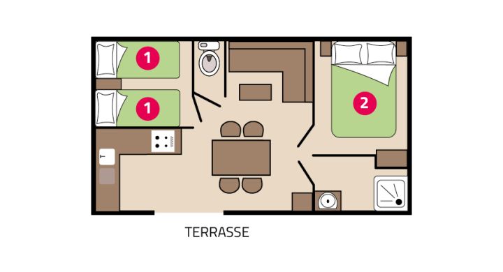 Plan mobil-home Bahia Camping La Mignardière