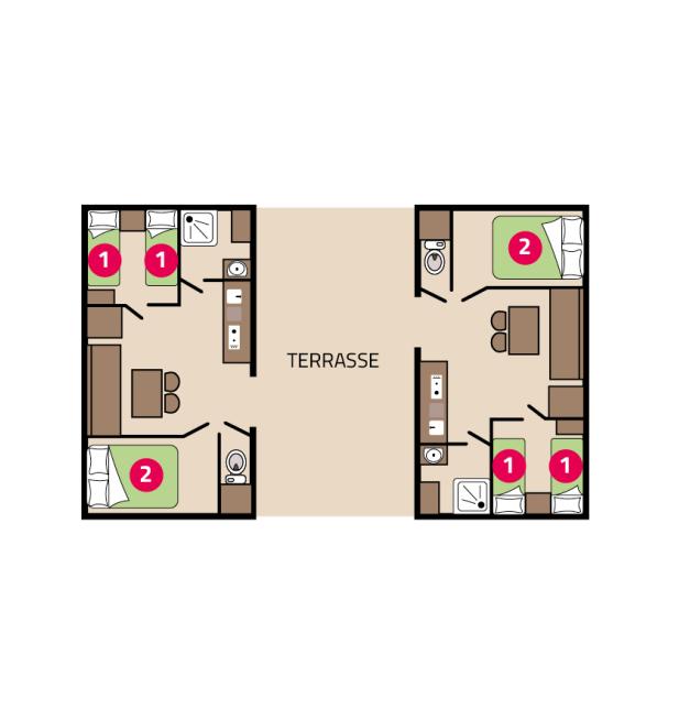 Plan mobil-home Tribu camping La Mignardière