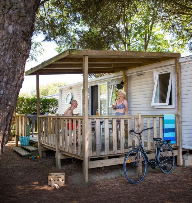 Mobil-home Famille Clim Éco camping Les Peupliers