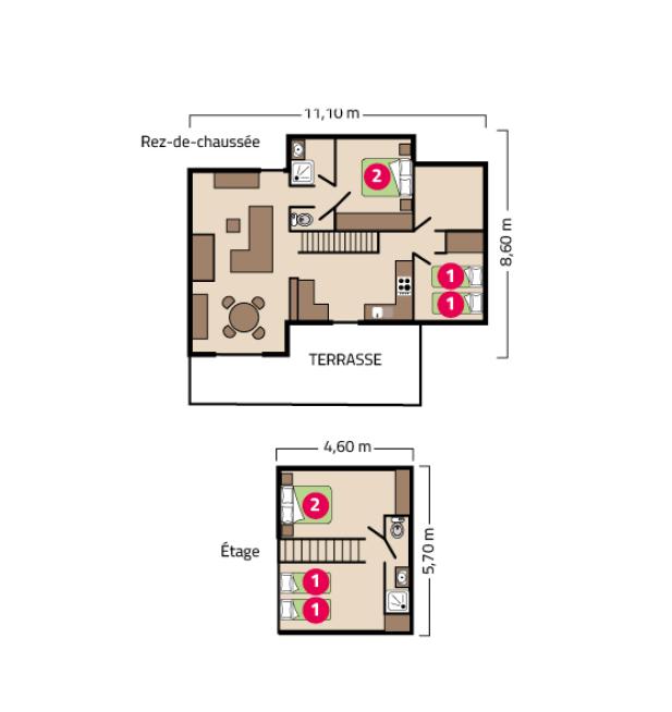 Plan Maison camping Le Petit Rocher