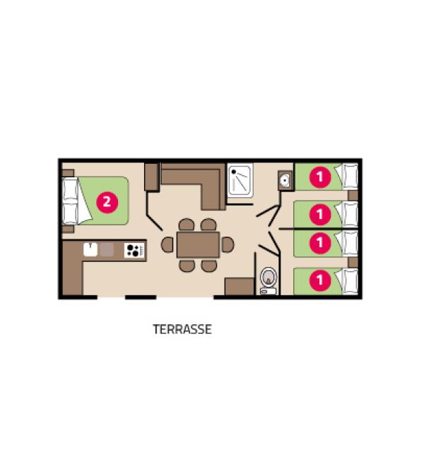 Plan mobil-home Famille Clim camping Signol