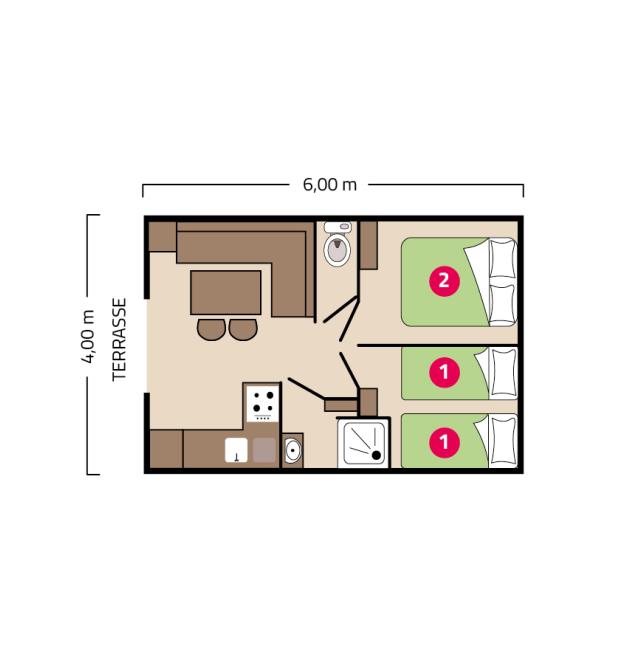 Plan mobil-home Palma camping La Mignardière