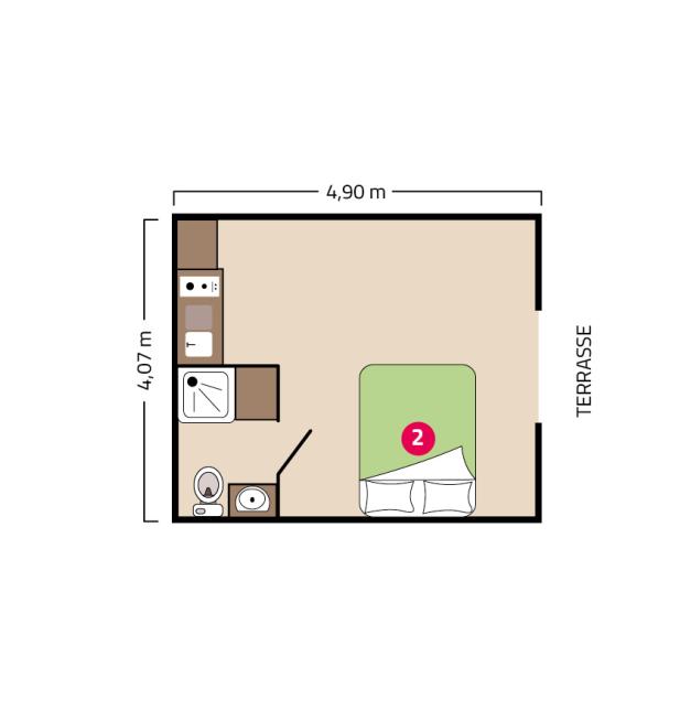Plan mobil-home Studio camping La Corniche