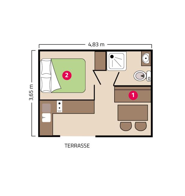 Plan mobil-home Vénus camping Park er Lann