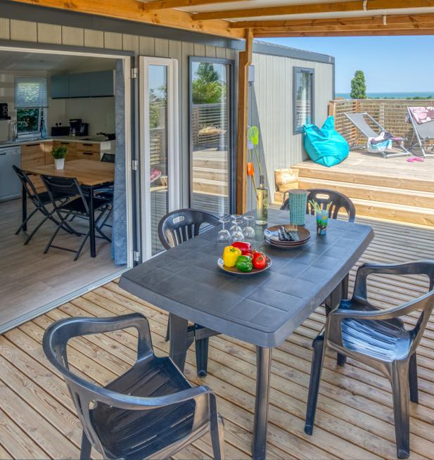 Mobil-home Famille vue mer camping Les Peupliers