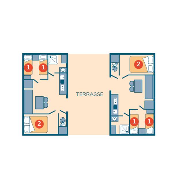 Plan mobil-home Tribu camping La Mignardière