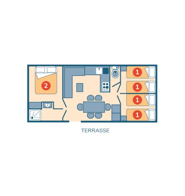 Plan mobil-home Évasion camping La Corniche