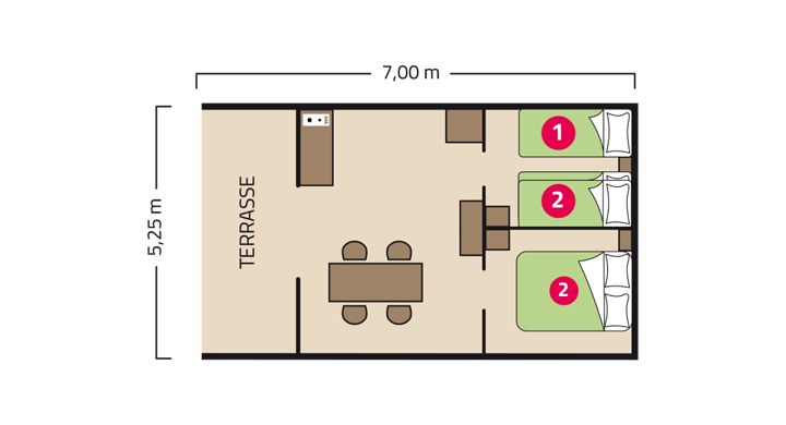 Plan Tente Natura Camping Le Petit Rocher