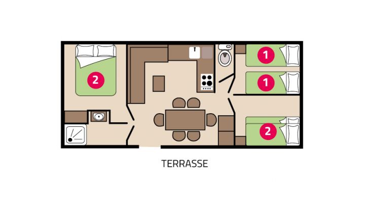 Plan mobil-home Evasion Camping Park er Lann