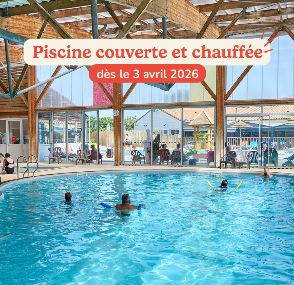 La piscine couverte et chauffée Camping Signol Ile Oléron
