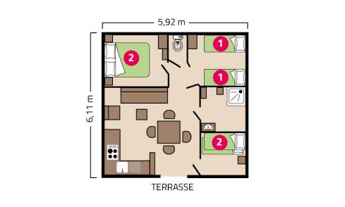 Plan Chalet Grand Large camping La Corniche