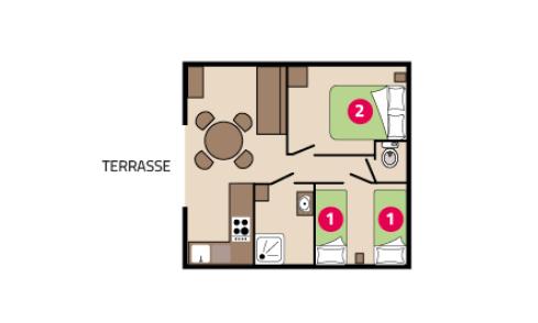 Plan Chalet Horizon camping Les Chalands Fleuris
