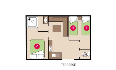 Plan mobil-home Atlantique camping La Mignardière