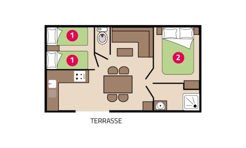 Plan mobil-home Bahia camping La Mignardière