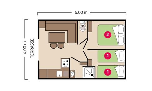 Plan mobil-home Palma camping La Mignardière