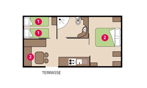 Plan mobil-home Personnes à Mobilité Réduite camping La Mignardière